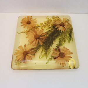 MCM Vintage Lucite Square Sunflower with Feet